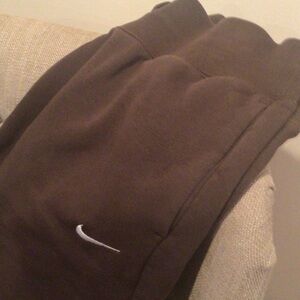 Nike Chocolate Joggers with White Logo